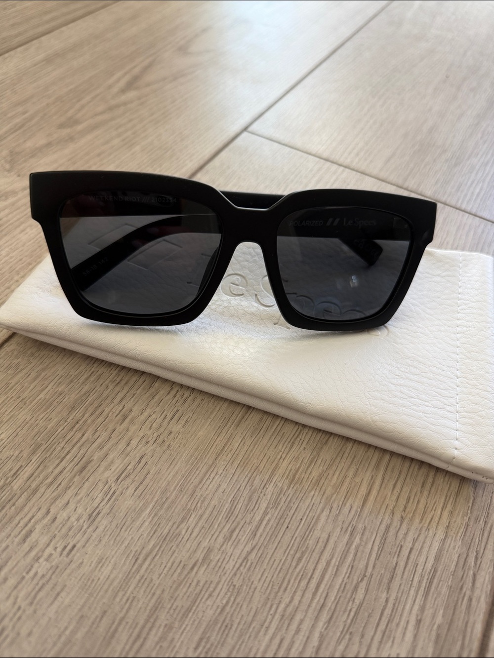 Black Oversized Square Women's Sunglasses by Le Specs